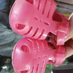 Pink jelly crocs